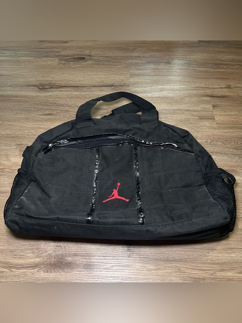 JORDAN Duffle Bag Black Red Jumpman Gym Travel Bag READ DESC